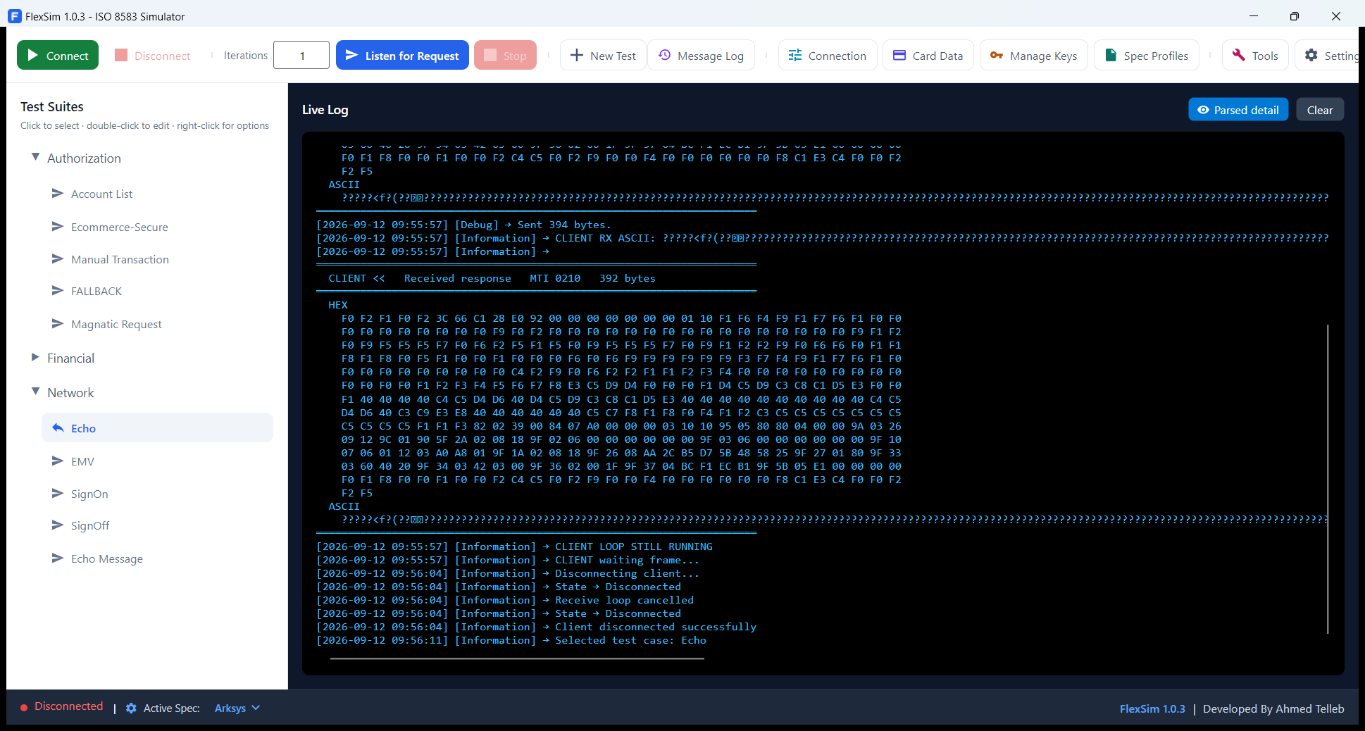 A responder test case selected
